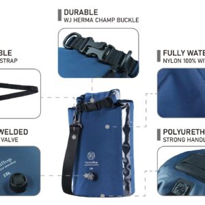 Noitullop Washbag Portable Washing Machine - 15L Fully Waterproof Dry Bag - Lightweight Compact Nylon Washing Machine - Portable Manual Clothes Washer Laundry Bag (Navy)