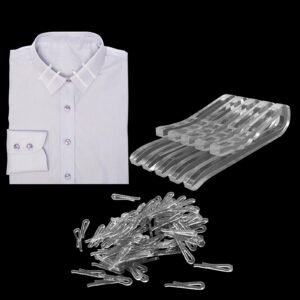 ubanu 700pcs u shape plastic clothespins, clear plastic alligator shirt folding fixing packing clips, hold garments in place for socks dress ties pants shirts