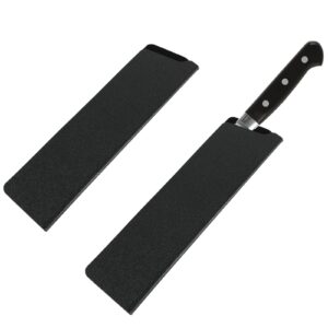 2 pcs knife covers or sleeves 8" x 2.2" knife edge guard universal waterproof kitchen knife sheath, chef knife sheath, plastic knife cover for kitchen knives, black