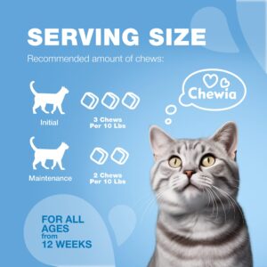 Cat Calming Treats - Hemp Calming Care for Cats - Cat Melatonin Soft Chews with Hemp Seed Oil and Probiotics - Cat Anxiety Relief - Storms, Travel, Grooming, Separation - Calming Chews for Cats