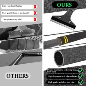 Floor Scraper Long Handle, Heavy duty floor scraper tool 16-63" made of stainless steel stronger with 5PCS extra 4Inch razor blade scraper tool is oil stains rust removal wallpaper cleaning tools.