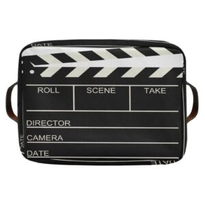 ALAZA Cinema Movie Clapboard Large Storage Basket for Organizing Foldable Storage Bin for Shelves Home with Handles 1 Pack