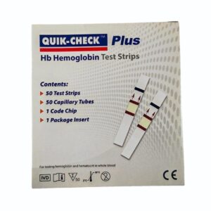 Generic Quick-Check Plus HB Hemoglobin Testing 50 Strips, White