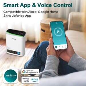 Jafanda Air Purifiers for Home Large Room Up to 1100ft², HEPA Filter Air purifier Removes 99.97% of Allergens,Dust,Smoke,and Odors, Air cleaner Compatible with Alexa App,PM2.5 Display-Silver