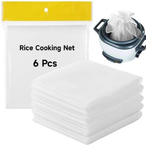 6 pcs rice net, 43.3"×39.4" sushi rice cooking net, non-stick fine mesh rice cooker napkins, tetoron rice nets, cooking steam cloths for homes, restaurants, camping