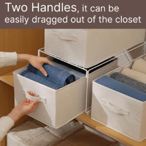 ACOMOON, 4 Pack, Linen Closet Organizers and Storage, Closet Storage Boxes, Closet Organizer, Fabric Storage Bins, Shelf Baskets, Collapsible Storage Bins