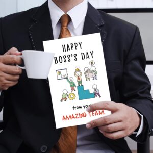 Unique Boss's Day Card from Team Group, Funny Bosses Day Card Gift for Women Men, Boss Appreciation Card, Happy Boss Day from Your Amazing Team