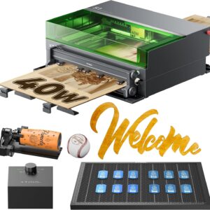 xTool S1 40W Laser Cutter and Engraver Machine, with Auto Conveyor Feeder, 118'' Long Crafts, 600mm/s Speed, Laser Engraver for Tumblers Wood and Metal, Acrylic, etc. - Deluxe Bundle