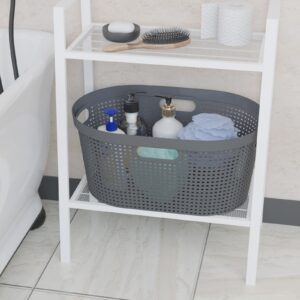 Aninhao 4-Pack 40 L Plastic Laundry Storage Basket, Large Clothes Hamper Basket with Cutout Handles