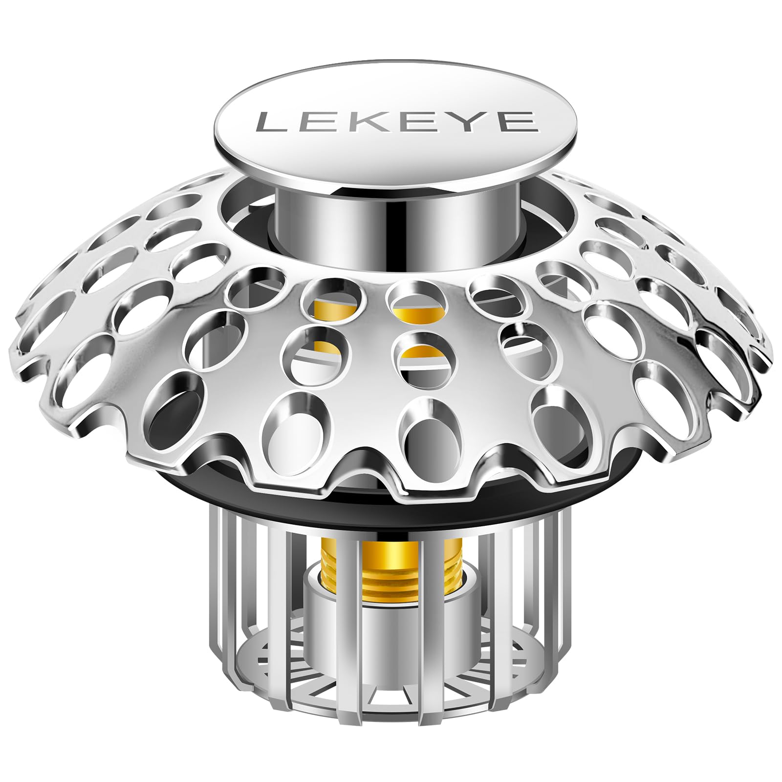 LEKEYE Tub Stopper with Shower Drain Hair Catcher | Pop-up Bathtub Plug with Strainer for 1-1/2" to 1-3/4" Bath Drain Hole