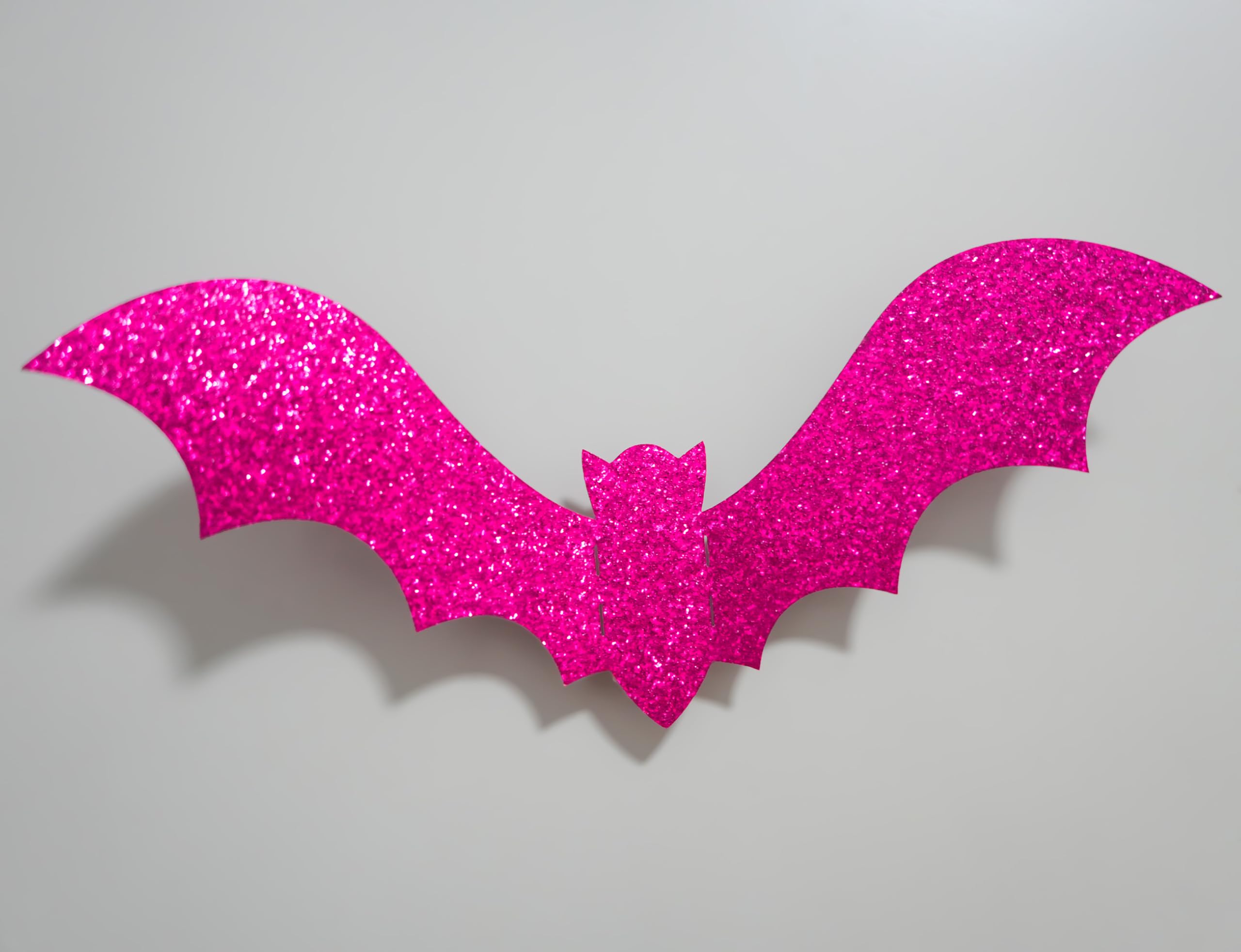 36 PCS Glittery Pink and Black 3D Bat Wall Stickers for Halloween Home Decoration