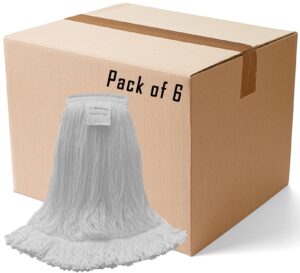 professional nylon looped-end wax mop (3 pack) - large size with narrow band