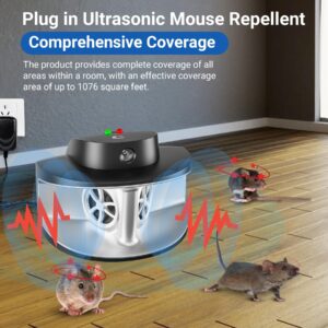 Ultrasonic Rodent Deterrent Mouse Repeller Plug in Squirrel Repellent Indoor Mice Deterrent 4 Modes Repel Rodents Rats with Ultrasound Waves