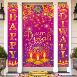 diwali decorations for home, happy diwali porch door banner diwali hanging decorations, diwali decorations for indian diwali festival party supplies