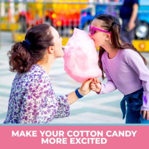 100 Cotton Candy Bags with Ties – 18.5" X 11.5" Thick Printed Bulk Cotton Candy Machine Supplies | Large Candy Bag Holder | Concession Stand Carnival Candy Bags