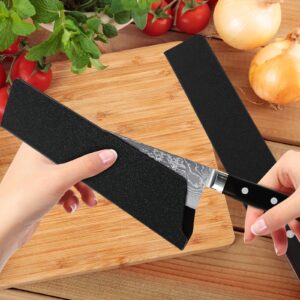 2 Pcs Knife Covers or Sleeves 8" x 2.2" Knife Edge Guard Universal Waterproof Kitchen Knife Sheath, Chef Knife Sheath, Plastic Knife Cover for Kitchen Knives, Black