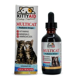 Multivitamin Cats Dietary Suplement by Interfarma | Heart, Digestion, Skin, Coat, & Joint Support Supplement for Cats | with Vitamins, Minerals, Aminoacids, Biotin, & Folic Acid | MULTICAT