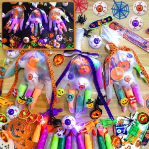 halloween party favors for kids, halloween party gloves stuffed toys bulk for school classroom prizes non candy halloween treat boxes for boys girls prizes halloween party supplies