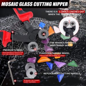 YOTINO Glass Cutters Tools 20PCS Glass Nippers Glass Running Pliers Breaking Pliers Oil Feed Glass Cutter Set for Stained Glass, Tiles, Mosaic Cutting with Cut Resistant Gloves Leather Zipper Bag