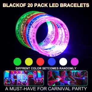 JSronms 36Pcs Glow Bracelets,Led Bracelets,Glow in The Dark Bracelets,Light up Bracelets,Neon Bracelets,Neon Party Favors Carnival Birthday Concert Party Game Gifts Suitable for children/adults