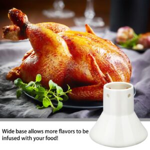 Tioncy Ceramic Chicken Roaster Rack with Baking Pan Set Beer Can Chicken Holder Stand Roasting Pan with Rack Vertical Poultry Chicken Throne for Thanksgiving Baking Grilling Oven, Dishwasher Safe