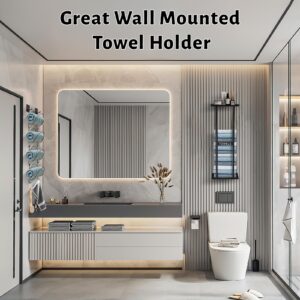 Youlvy Towel Racks for Bathroom, Towel Holder for Bathroom Wall, Bathroom Towel Storage, Towel Rack Wall Mounted, Towel Shelf for Bathroom, Towel Rack Towel Storage Bath Towel Holder Towel Shelf