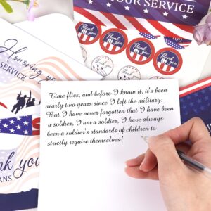 24 Pcs Veterans Day Cards with Envelopes: Veteran Thank You for Your Service Cards with Envelopes & Stickers Special Season Patriotic Appreciation Greeting Cards Bulk Veterans Day Gifts