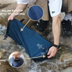 Noitullop Washbag Portable Washing Machine - 15L Fully Waterproof Dry Bag - Lightweight Compact Nylon Washing Machine - Portable Manual Clothes Washer Laundry Bag (Navy)