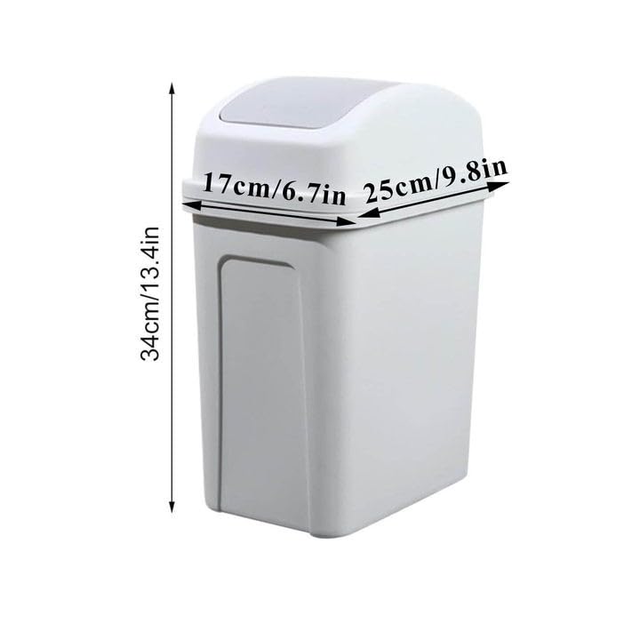 4 Gallon Trash Can with Swing Lid Creative Covered Garbage Buckets Plastic Swing Top Swing Top Can Garbage Bin Flip Sundries to Store Bucket Removable Lid for Bathroom Kitchen Bedroom (Light Pink)