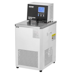 VEVOR Laboratory Chiller Circulator, -5℃ ~100℃ Circulator Pump Chiller, 6L Chiller Lab Low Temperature Cooling Liquid, LCD Display, 304 Stainless Steel Water Bath Recirculating Water Cooling Chiller