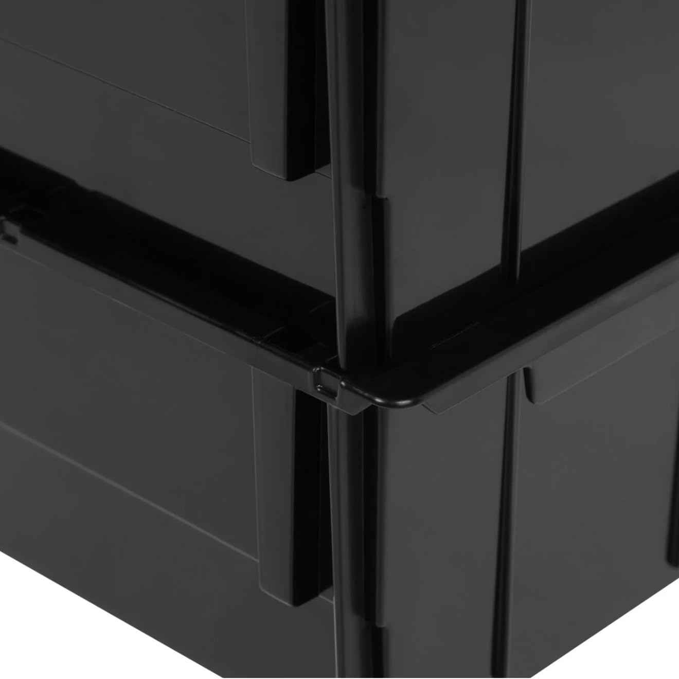 Generic Medium Plasctic Multipack Black Stackable Storage Bins Black