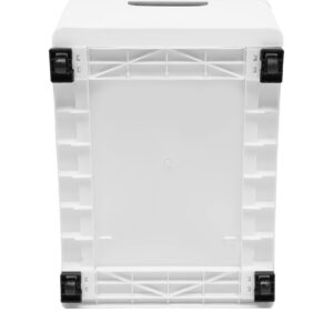 Plastic Storage Cabinet Stackable Storage Cart 5 Drawer Containers Storage Organizer Unit Mobile Stacking Bins [White 11.8"x15.7"x33.1"]