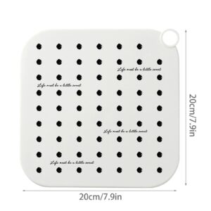 Psdndeww Square Drain Cover 7.9''x7.9'' Large Hair SHair Catcher Silicone Filter Fit for Bathroom Bathtub Kitchen