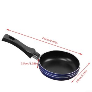 12cm/14cm/16cm Mini Frying Pan, Non-Stick Stainless Steel Frypan Pot Saucepan For Kitchen Cookware, Random color(14cm)