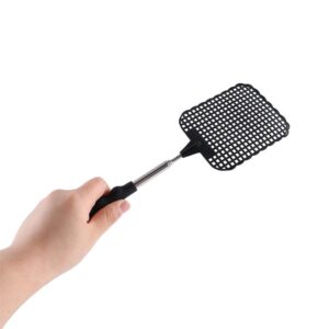 Telescopic Fly Swatters, Plastic Fly Swatter Heavy Duty Set, Extendable Flapper, Extendable Fly Swatter(Black)