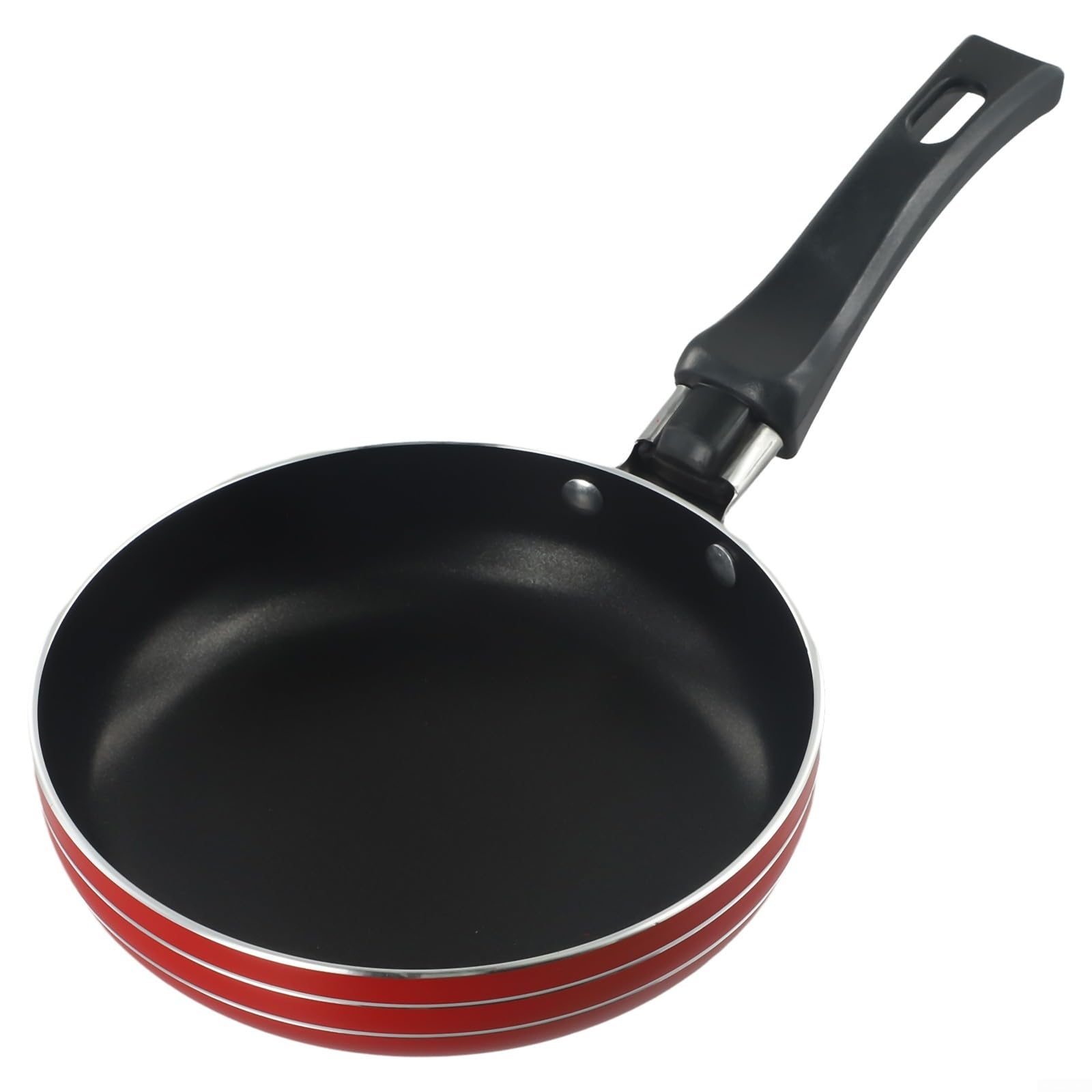 12cm/14cm/16cm Mini Frying Pan, Non-Stick Stainless Steel Frypan Pot Saucepan For Kitchen Cookware, Random color(14cm)