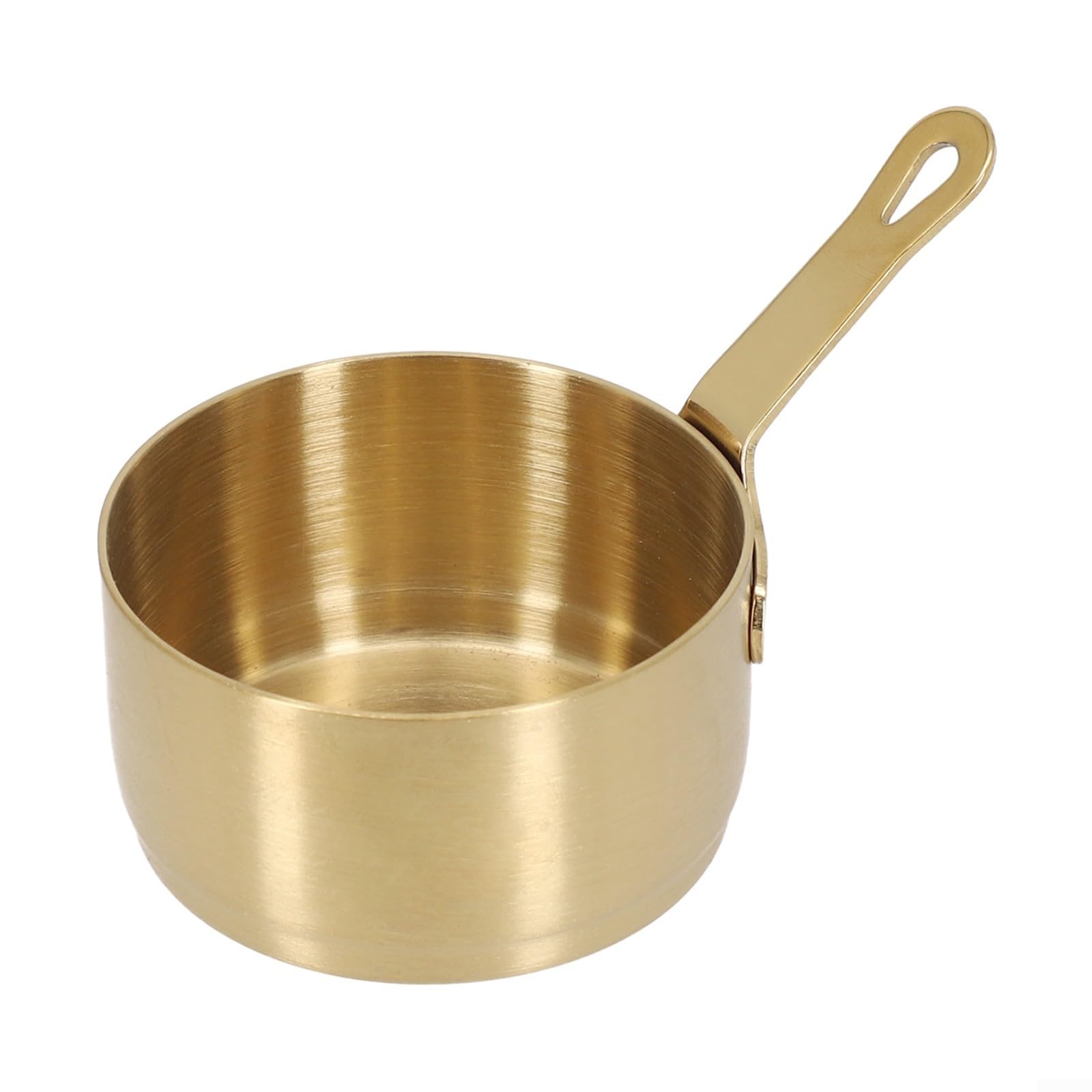 60/80/100ml Stainless Steel Sauce Pan, Cookware Collection Long handle, Mini Saucepan Milk Butter Melting Pot with hanging hole, Easy to Store(Gold 80ML)