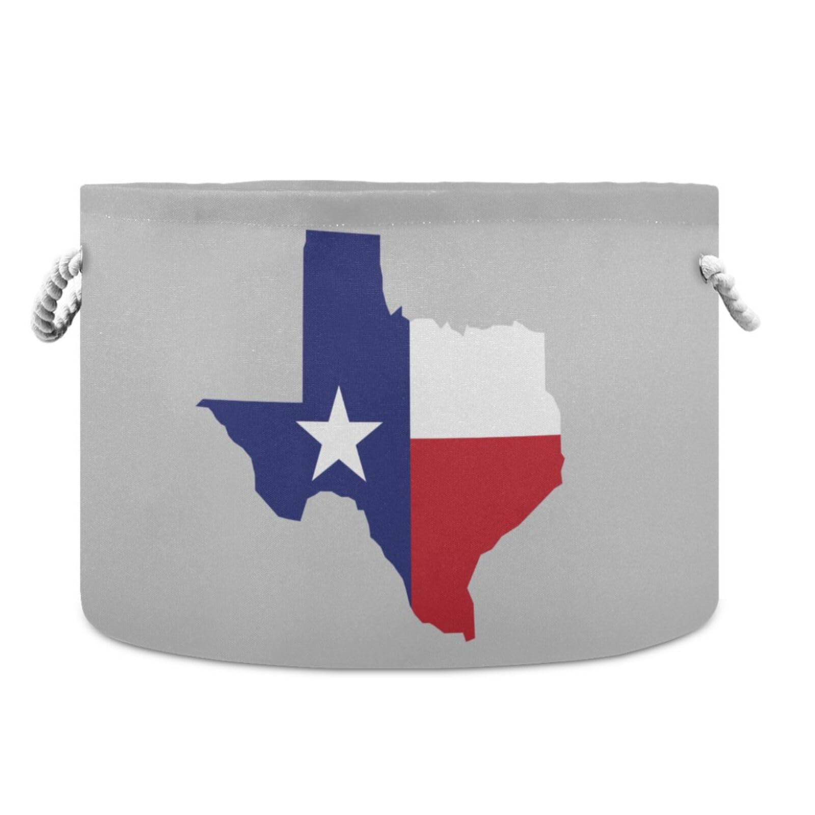 Krafig Texas Map Round Collapsible Storage Basket, Large Toy Storage, Laundry Baskets, Open Home Storage Bins for Toy Organizer, Home Decor, Clothes, Toys