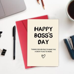 LiuuLi Happy Boss’s Day Card, Boss Appreciation Card, Funny Boss Day Card from Staff Coworker Work,Thank Boss Card Gift for Men Women