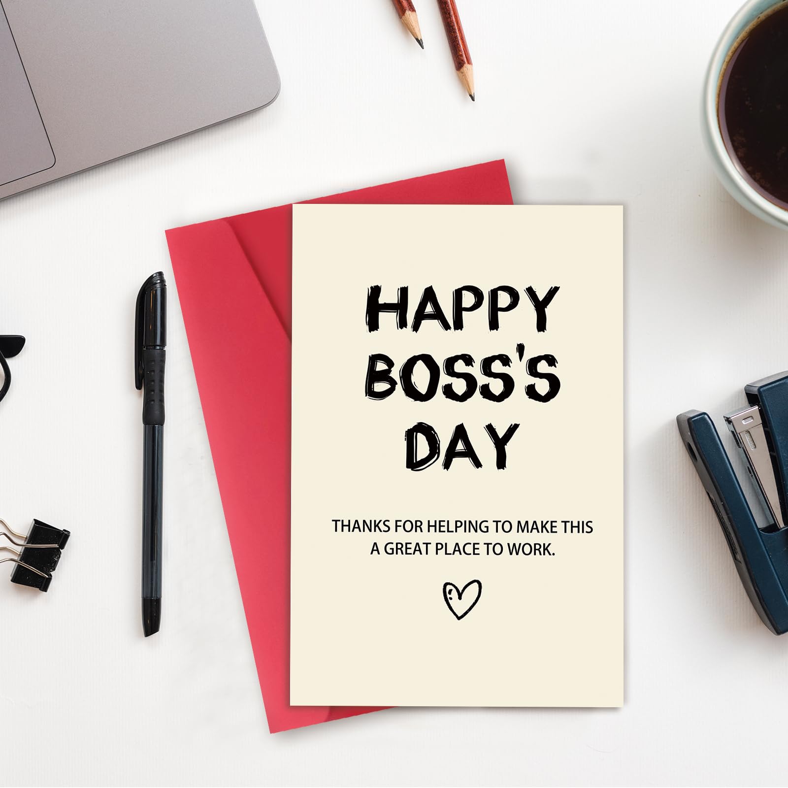 LiuuLi Happy Boss’s Day Card, Boss Appreciation Card, Funny Boss Day Card from Staff Coworker Work,Thank Boss Card Gift for Men Women