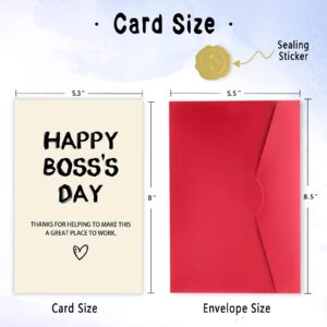 LiuuLi Happy Boss’s Day Card, Boss Appreciation Card, Funny Boss Day Card from Staff Coworker Work,Thank Boss Card Gift for Men Women