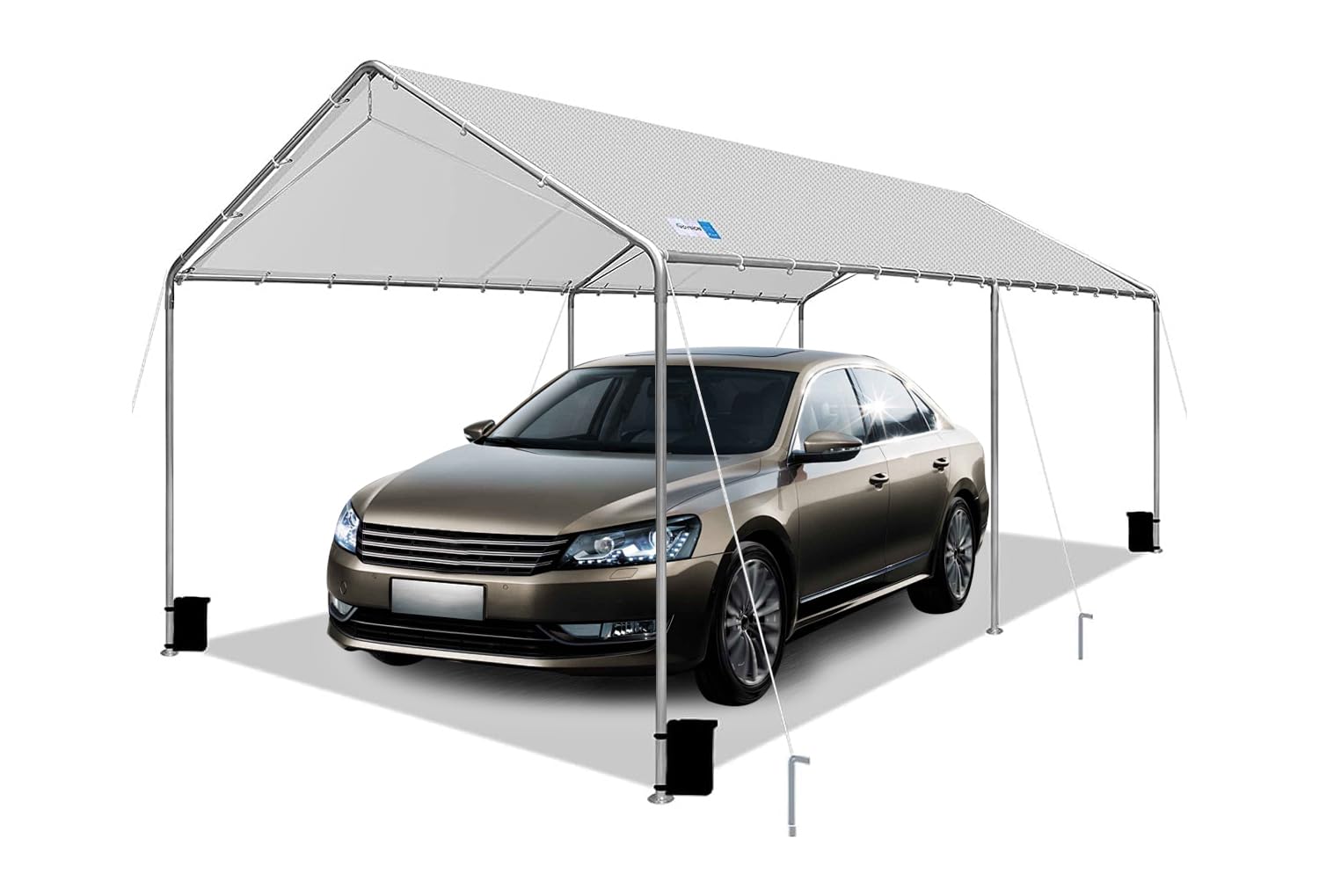 Carport Canopy 10'x20' Heavy Duty Carport, Waterproof & UV Protected Garage Top Tarp Shelter Cover with Reinforced Steel Cables, Outdoor Portable Garage for Car, Boat Tent, Light Grey