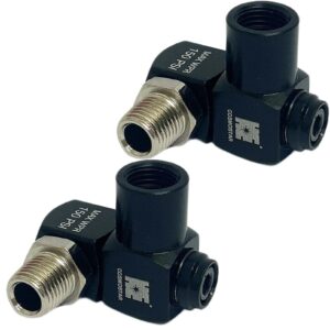 Cosmostar 1/4" NPT 360° Swivel Air Hose Connector – Industrial-Grade Swivel Fittings for Air Tools (2-Pack)