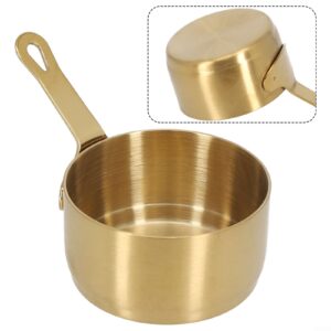 60/80/100ml Stainless Steel Sauce Pan, Cookware Collection Long handle, Mini Saucepan Milk Butter Melting Pot with hanging hole, Easy to Store(Gold 80ML)