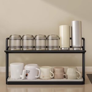 Generic Bottle Drying Rack, Wide Jug Storage Rack, Cup Storage Stand with Drain Tray, Mug Organizer for Kitchen, Coffee Mug Holder for Kitchen Counter (Black)