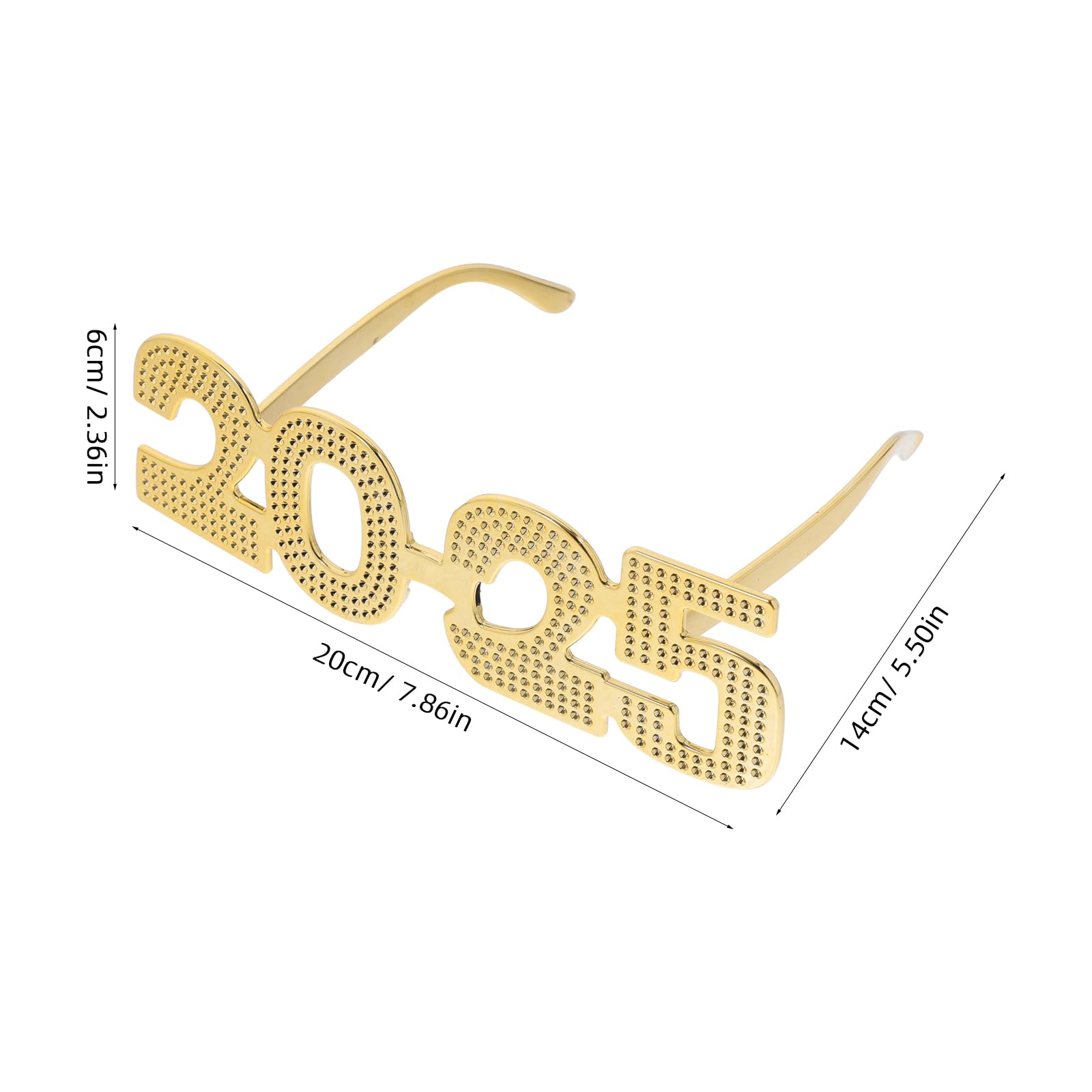 LUOZZY 4 Pcs 2025 New Years Eve Glasses 2025 Graduation Glasses New Year Photo Booth Props (Gold)