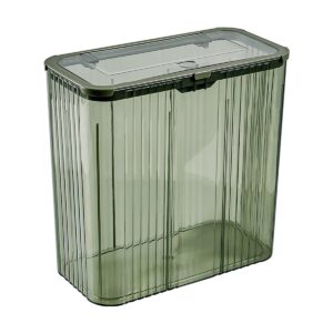 aiabaleaft transparent trash can bathroom trash cans with lids plastic slim waste basket with press top lid 3.9 gallon/15l clear garbage can for bathroom, bedroom,office (transparently green)