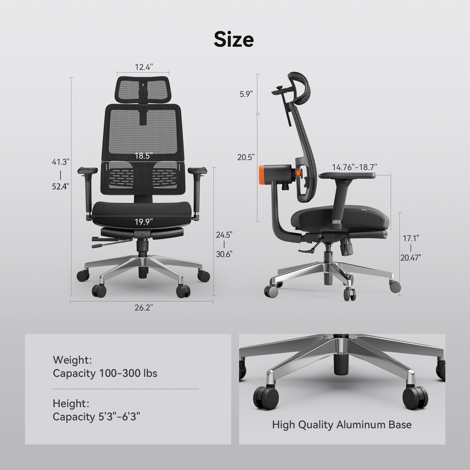 Newtral Ergonomic Office Chair & Laptop Table - Home Office Desk Chair with Auto-Following Lumbar Support & Headrest, 4D Armrest, Seat Depth & Height Adjustable, 96°-136° Tilt Lock