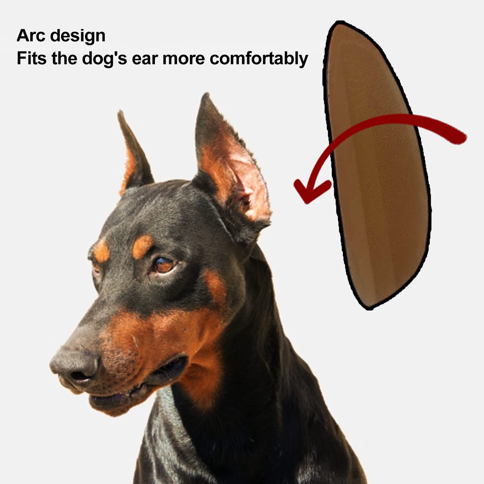 Dog Ear Stand Sticker Up Support Tool, Dog Ear Cover Ear Stand Up for Dogs Dog Ear Fixed Correction Vertical Holder Doberman Ear Posting Kit for Doberman Pinscher Dog (Brown, 10x5cm)