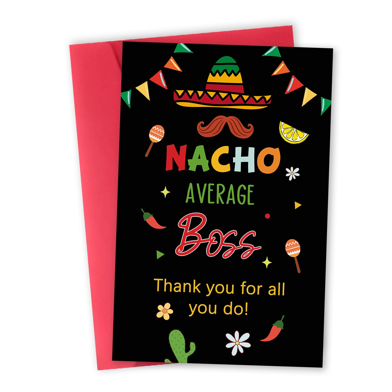 mmuue Funny Nacho Boss's Day Card for Women Men, Happy Boss Day Gifts for Him Her, Lovely Thank You Card from Employees Staff, Boss Appreciation Card for Boss Leader Employer